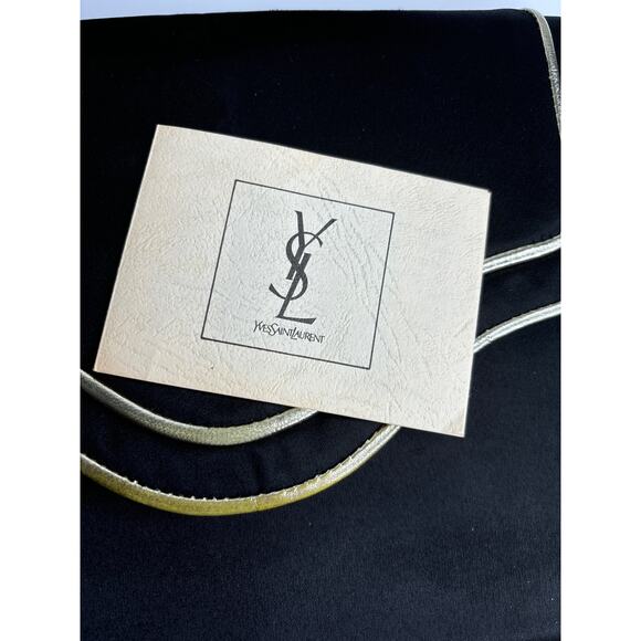 Vintage YSL Yves Saint Laurent Clutch Black Party Formal Purse - Picture 14 of 14